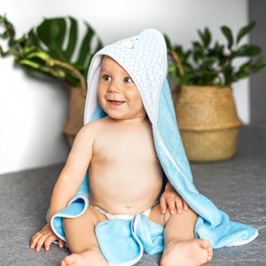 Baby Ono Okrycie kąpielowe bambusowe – ręcznik z kapturkiem NATURAL BAMBOO 100 x 100 cm 346/01